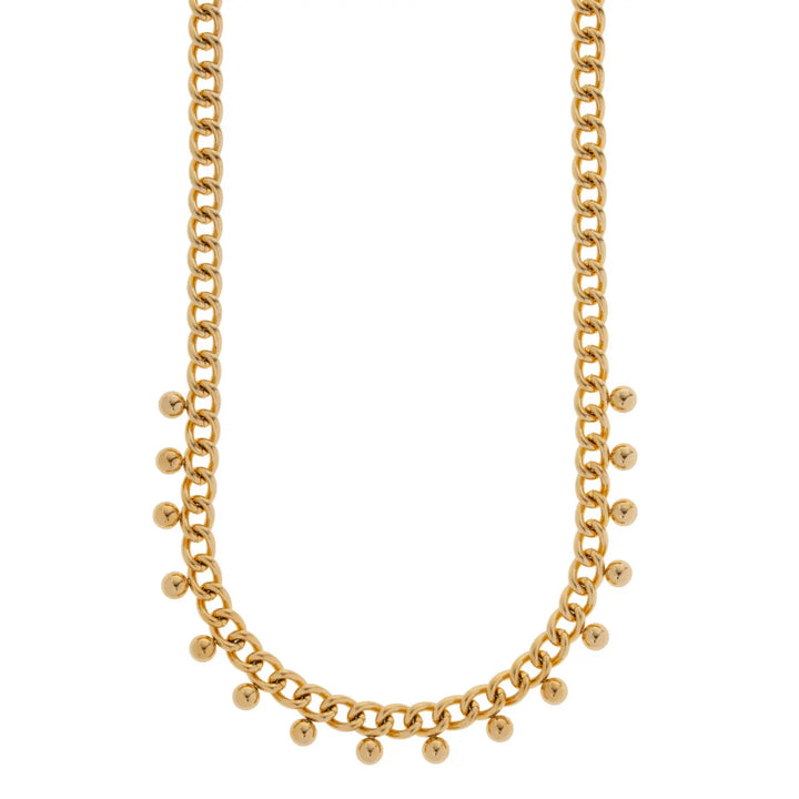 Saffron - Oriental Bead Link Necklace Stainless Steel