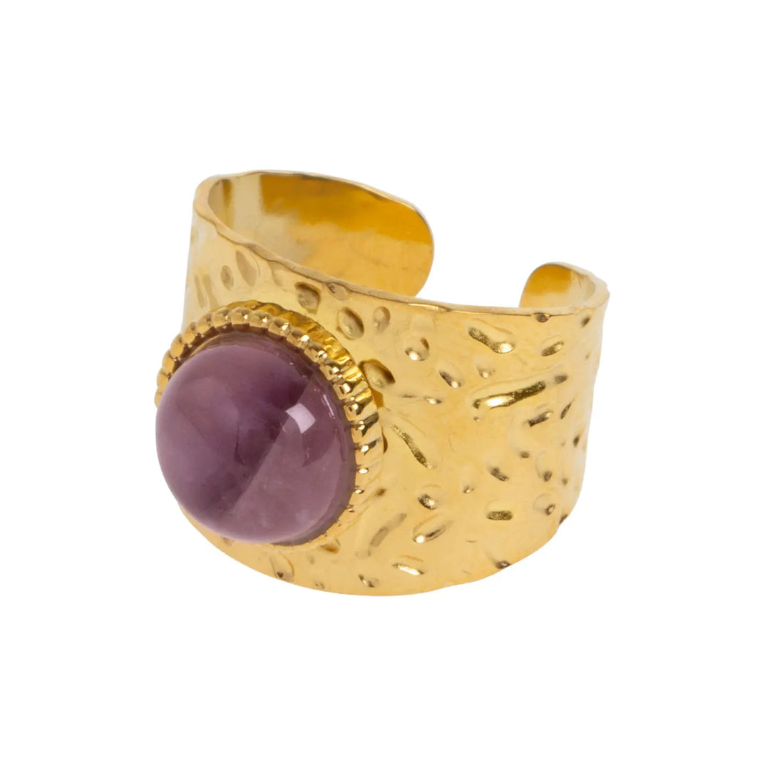 Eshma - Vintage Stone Ring Stainless Steel