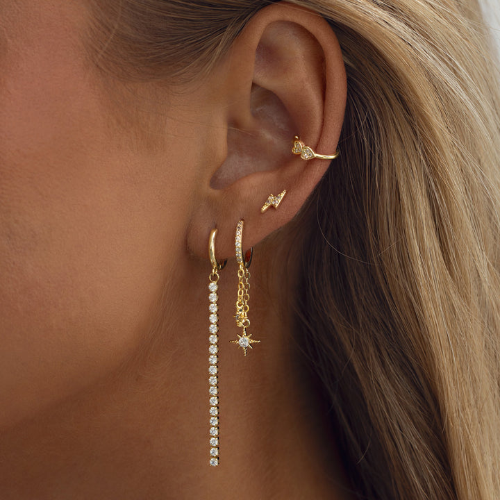 Gigi - Zwei Kristallherzen Ear Cuff